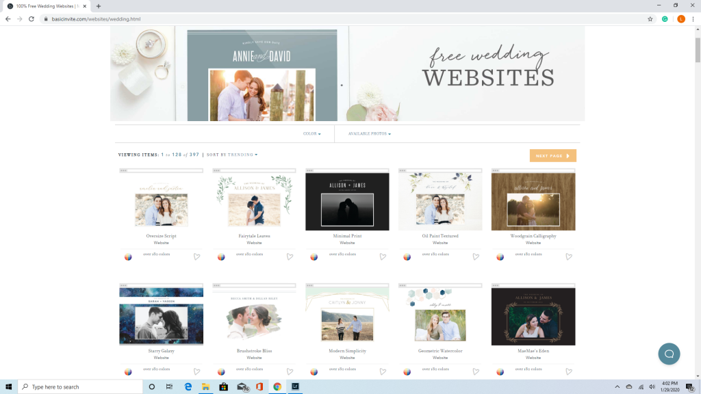 Free Wedding Website Template